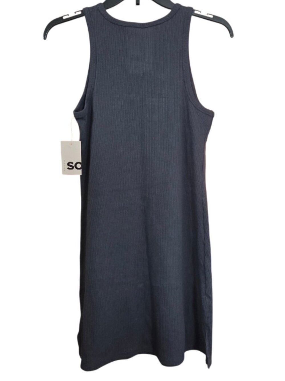Sonoma Goods For Life Blue Ribbed Mini Tank Dress - Small - Picture 2 of 5